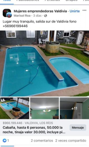 Cabaña con tinaja, piscina, quincho